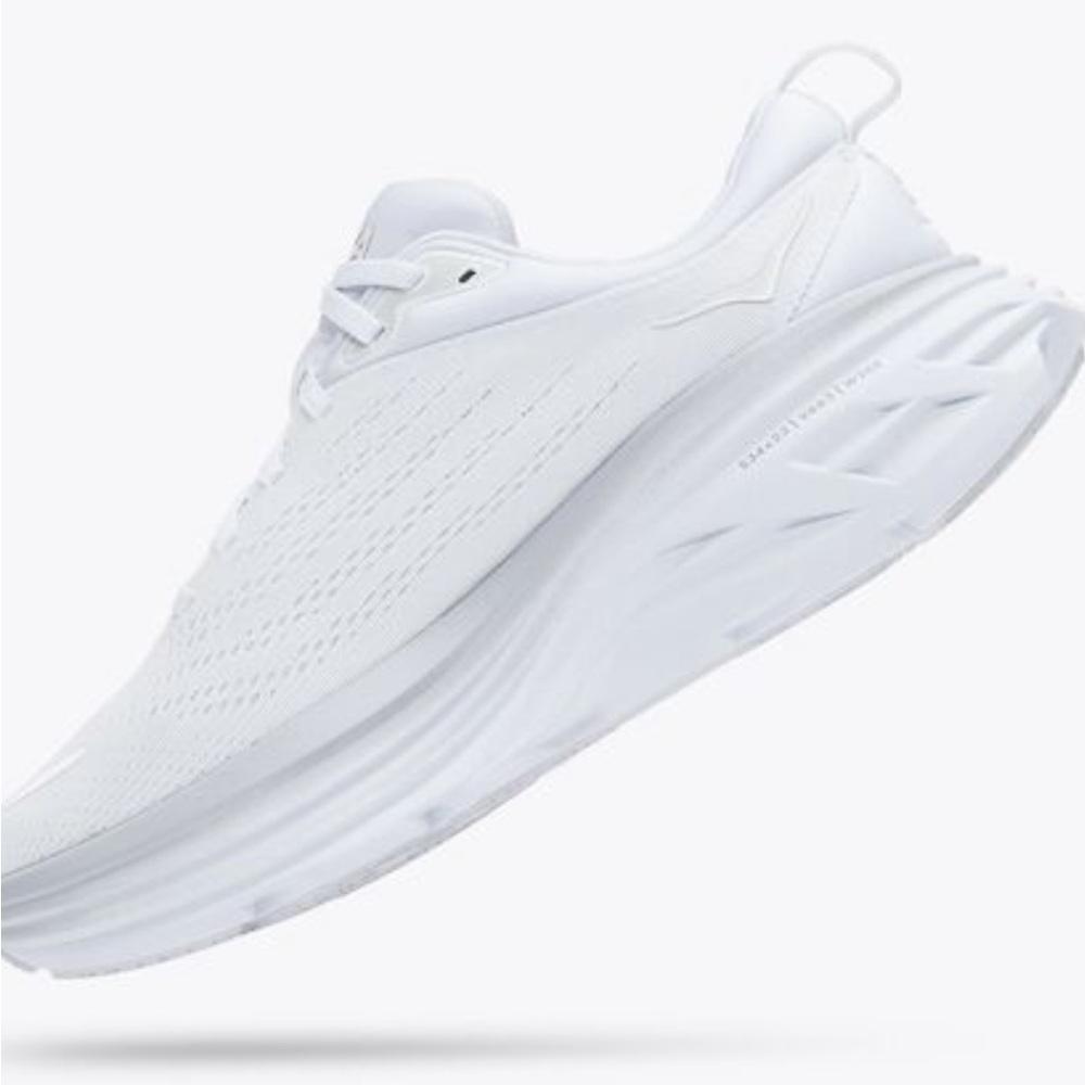 White Hoka one Bondi 8 sneaker size 5.5.